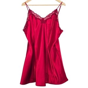 *VTG* SECRET TREASURES PLUS Slip Dress, Vintage XL Red Slip Dress Nightgown